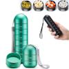 7 Days Portable Pill Case for Travel, Aluminum Alloy Metal Weekly Waterproof Pill Organizer, Pill Box 7 Day Travel Pill Container Pill Holder for Supplements Fish Oil, Supplement, Vitamins (Green) view 1