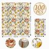 AnyDesign 100 Pack Vintage Floral Guest Napkins Disposable Boho Flower Paper Napkins Red Retro Peony Daisy Wildflower Dinner Hand Napkin for Wedding Birthday Party Supplies, 15.7 x 13 Inch view 2