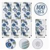 AnyDesign 100 Pack Christmas Guest Napkins Disposable Vintage Blue Xmas Ball Pine Branch Paper Napkins Winter Dinner Hand Napkin for Christmas Winter Holiday Party Supplies, 4.3 x 7.8 Inch view 2