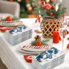 AnyDesign 100 Pack Christmas Guest Napkins Disposable Vintage Blue Xmas Ball Pine Branch Paper Napkins Winter Dinner Hand Napkin for Christmas Winter Holiday Party Supplies, 4.3 x 7.8 Inch view 4