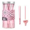 120 PACK Pre Rolled Cones-Pink Classic King Size Slow Burning cones rolling papers Tips & Packing Tubes included view 1