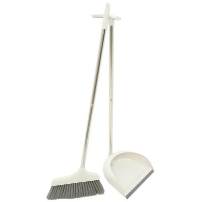 1 Set Nonstick Household Clean Broom and Dustpan Plastic Combination Metal Broom with Dustpan Set Office Supple The pet Simple