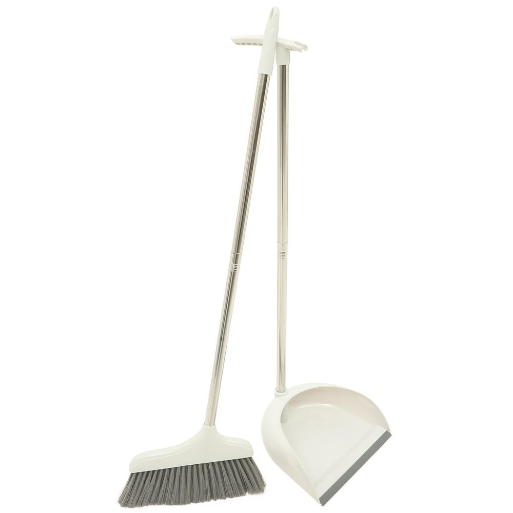 1 Set Nonstick Household Clean Broom and Dustpan Plastic Combination Metal Broom with Dustpan Set Office Supple The pet Simple