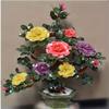 Simulation Tree Jade Peony Flower Artificial Bonsai New Chinese Style Living Room Decoration Artificial Bonsai Tree Fake Plant Decoration Decorative Bonsai view 2