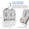 Kewadony Adult Bibs for Elderly Women - Grey Leaf Texture Waterproof Dining Clothing Protectors with Crumb Catcher for Eating/Feeding, Gray Abstract Art Leaves Terry Cloth Bib Machine Washable view 2
