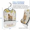 Kewadony Adult Bibs for Elderly Women - Cute Lemon Cats Waterproof Dining Clothing Protectors with Crumb Catcher for Eating/Feeding, Summer Farm Animals Yellow Fruits Terry Cloth Bib Machine Washable view 2
