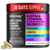 Biotin for Hair Growth Women & Men with Keratin, Collagen Complex 30000 mcg - Capsules for Hair Loss & Stronger Thickness - Skin & Nails Vitamins, Biotin 10000mcg and Collagen Supplements - 60 Pills view 1