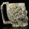 10.6 OZ, 6.3" Dalmatian Jasper Hand Carved Crystal Skull Cup, Crystal Healing view 4