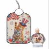 Kewadony Adult Bibs for Elderly Women - 4th of July Cats Waterproof Dining Clothing Protectors with Crumb Catcher for Eating/Feeding, Independence Day Floral American Flag Terry Cloth Bib Washable view 1