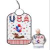 Kewadony Adult Bibs for Elderly Women - 4th of July Waterproof Dining Clothing Protectors with Crumb Catcher for Eating/Feeding, Dog with Balloon American Star Terry Cloth Bib Machine Washable view 1