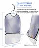 Kewadony Adult Bibs for Elderly Women - Purple Marble Waterproof Dining Clothing Protectors with Crumb Catcher for Eating/Feeding, Ombre Violet Golden Line Terry Cloth Bib Machine Washable view 2