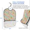 Kewadony Adult Bibs for Elderly Women - Summer Ice Cream Waterproof Dining Clothing Protectors with Crumb Catcher for Eating/Feeding, Rainbow Colorful Stripes Terry Cloth Bib Machine Washable view 2