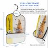 Kewadony Adult Bibs for Elderly Women - Welcome Yellow Gnomes Waterproof Dining Clothing Protectors with Crumb Catcher for Eating/Feeding, Spring Bees Floral Linen Terry Cloth Bib Machine Washable view 2