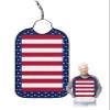 Kewadony Adult Bibs for Elderly Women - 4th of July Waterproof Dining Clothing Protectors with Crumb Catcher for Eating/Feeding, Patriotic American Star Red Striped Terry Cloth Bib Machine Washable