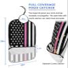 Kewadony Adult Bibs for Elderly Women - Thin Pink Line Flag Waterproof Dining Clothing Protectors with Crumb Catcher for Eating/Feeding, American Flag Pink Stripes Terry Cloth Bib Machine Washable view 2