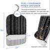 Kewadony Adult Bibs for Elderly Women - Black Boho Waterproof Dining Clothing Protectors with Crumb Catcher for Eating/Feeding, Simple Drawn Triangle Line Terry Cloth Bib Machine Washable view 2