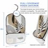 Kewadony Adult Bibs for Elderly Women - Boho Tropical Leaves Waterproof Dining Clothing Protectors with Crumb Catcher for Eating/Feeding, Khaki Brown Abstract Art Neutral Terry Cloth Bib view 2