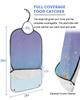 Kewadony Adult Bibs for Elderly Women - Purple Blue Ombre Waterproof Dining Clothing Protectors with Crumb Catcher for Eating/Feeding, Blue Violet Terry Cloth Bib Machine Washable view 2