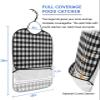 Kewadony Adult Bibs for Elderly Women - Farmhouse Rooster Checkered Waterproof Dining Clothing Protectors with Crumb Catcher for Eating/Feeding, Watercolor Black and White Plaid Terry Cloth Bib view 2