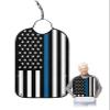 Kewadony Adult Bibs for Elderly Women - Thin Blue Line Flags Waterproof Dining Clothing Protectors with Crumb Catcher for Eating/Feeding, American Police Law Enforcement Terry Cloth Bib Washable view 1