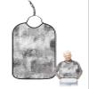 Kewadony Adult Bibs for Elderly Women - Black and White Waterproof Dining Clothing Protectors with Crumb Catcher for Eating/Feeding, Grey Smear Painting Abstract Art Terry Cloth Bib Machine Washable view 1