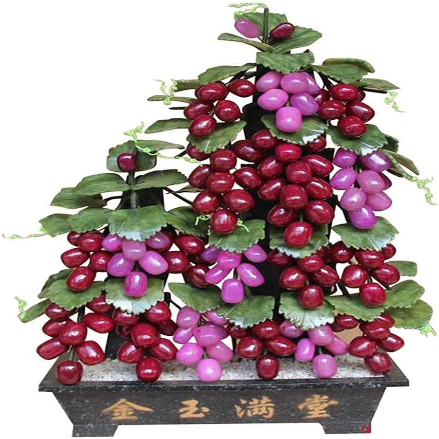 Simulation Tree Jade Bonsai Gem Decoration Grape Decoration Office Home Creative Bedroom Handicraft Decoration Chinese Style Bonsai Ornaments