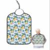 Adult Bibs for Elderly Women - Summer Lemon Waterproof Dining Clothing Protectors with Crumb Catcher for Eating/Feeding, Modern Abstract Art Blue Yellow Fruit Terry Cloth Bib Machine Washable view 1