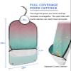 Kewadony Adult Bibs for Elderly Women - Green Pink Ombre Waterproof Dining Clothing Protectors with Crumb Catcher for Eating/Feeding, Gradient Pink Green Terry Cloth Bib Machine Washable view 2