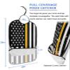 Kewadony Adult Bibs for Elderly Women - Thin Golden Line Flag Waterproof Dining Clothing Protectors with Crumb Catcher for Eating/Feeding, American Flag Gold Stripes Terry Cloth Bib Machine Washable view 2