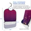Kewadony Adult Bibs for Elderly Women - Wine Red Purple Ombre Waterproof Dining Clothing Protectors with Crumb Catcher for Eating/Feeding, Red Color Gradient Terry Cloth Bib Machine Washable view 2