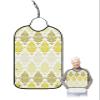 Kewadony Adult Bibs for Elderly Women - Yellow Floral Pattern Waterproof Dining Clothing Protectors with Crumb Catcher for Eating/Feeding, Ombre Luxurious Flowers Terry Cloth Bib Machine Washable view 1