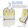 Kewadony Adult Bibs for Elderly Women - Yellow Floral Pattern Waterproof Dining Clothing Protectors with Crumb Catcher for Eating/Feeding, Ombre Luxurious Flowers Terry Cloth Bib Machine Washable view 2