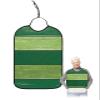 Kewadony Adult Bibs for Elderly Women - Green Barn Wood Waterproof Dining Clothing Protectors with Crumb Catcher for Eating/Feeding, Light Dark Green Wooden Board Terry Cloth Bib Machine Washable view 1