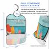 Kewadony Adult Bibs for Elderly Women - Summer Surfboard Beach Waterproof Dining Clothing Protectors with Crumb Catcher for Eating/Feeding, Ocean Teal Ombre Wood Terry Cloth Bib Machine Washable view 2