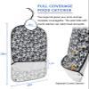 Kewadony Adult Bibs for Elderly Women - Sport Soccer Balls Waterproof Dining Clothing Protectors with Crumb Catcher for Eating/Feeding, Sport Black and White Terry Cloth Bib Machine Washable view 2