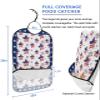 Kewadony Adult Bibs for Elderly Women - 4th of July Waterproof Dining Clothing Protectors with Crumb Catcher for Eating/Feeding, American Flag Blue Star Terry Cloth Bib Machine Washable view 2