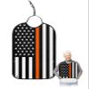Adult Bibs for Elderly Women - Thin Orange Line Flag Waterproof Dining Clothing Protectors with Crumb Catcher for Eating/Feeding, American Flag Orange Stripes Terry Cloth Bib Machine Washable view 1