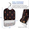 Adult Bibs for Elderly Women - Coastal Red Lobster Filling Waterproof Dining Clothing Protectors with Crumb Catcher for Eating/Feeding, Black Retro Ocean Life Terry Cloth Bib Machine Washable view 2