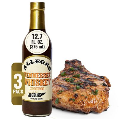 ALLEGRO - The Marinate Everything Marinades | Perfect Marinades for Meat & Veggies | Marinade for Grilling, Roasting & Cooking | Kosher & Gluten Free | 12.7 Oz (Pack of 3) - Tennessee Whiskey