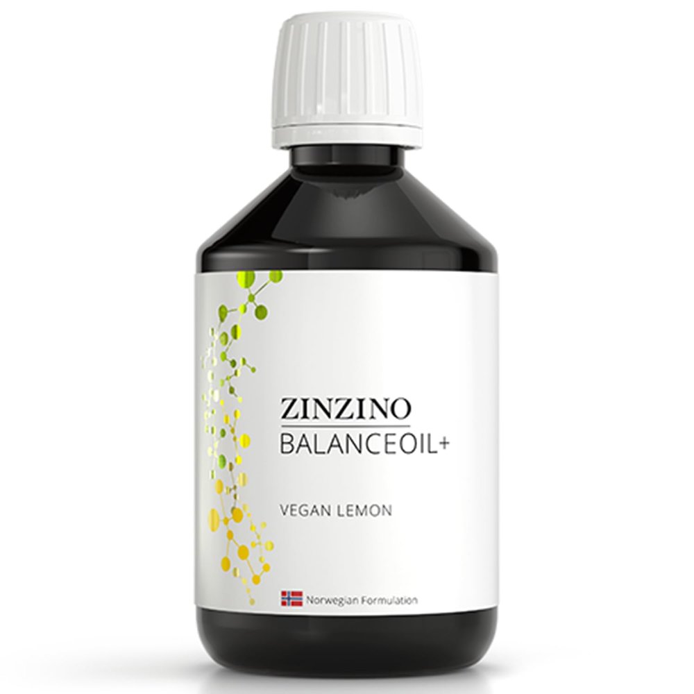 Zinzino - BalanceOil+ Vegan Lemon, Synergistic Blend with Marine Micro-Algae, Olive Oil, Ahiflower Seed Oil, Vegan Vitamin D3-300 ml