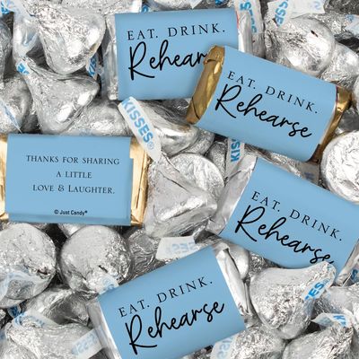 116 Pcs Wedding Rehearsal Dinner Candy Favors Miniatures Chocolate & Kisses (1.50 lbs) - Light Blue