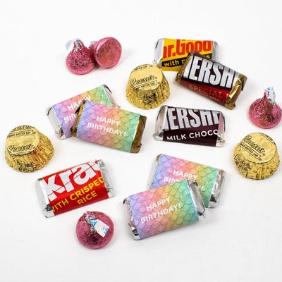 110 pcs Mermaid Kid's Birthday Candy Party Favors Chocolate Kit (1.62 lb, Approx. 110 Pcs) - By Just Candy