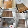 HDYZJQ Raised Wood Shower Mats for Showers Anti Slip for Elderly Large, 16 20 24 28 32 36 Inch Long Heavy Teak Bath Mats for Bathroom Floor/Outside Tub, Quick Dry(28x32x1.2in(70x80x3.2cm)) view 2