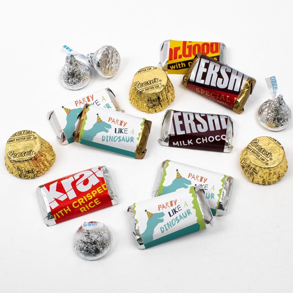 110 pcs Dinosaur Kid's Birthday Candy Party Favors Chocolate Kit (1.62 lb, Approx. 110 Pcs) - By Just Candy