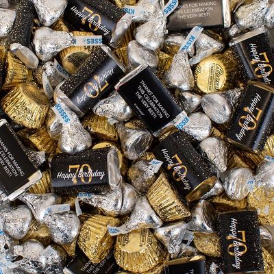 1.62 lbs 70th Birthday Candy Chocolate Mix Party Favors for Guests (Approx. 110 pcs)