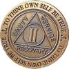 2 Year AA Medallion Trust God Clean House Help Others Sobriety Chip view 3