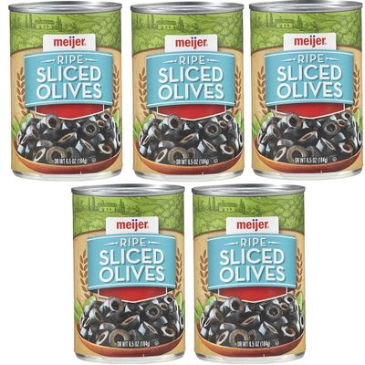Pack Of 5 Ripe Sliced Olives, 6.5 oz.