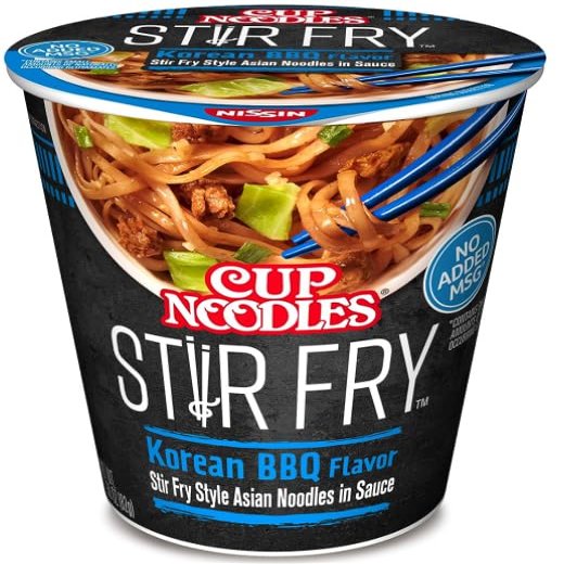 Cup Noodles Stir Fry Noodles in Sauce + King Combo QR code (Korean BBQ (6 count))