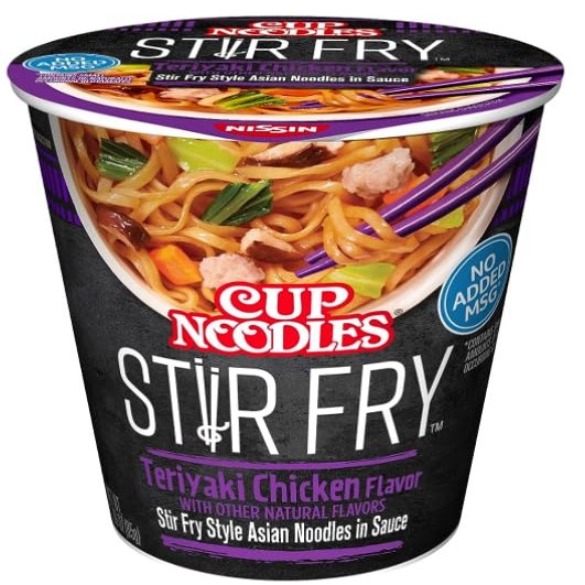 Cup Noodles Stir Fry Noodles in Sauce + King Combo QR code (Teryiaki Chicken (2 count.))