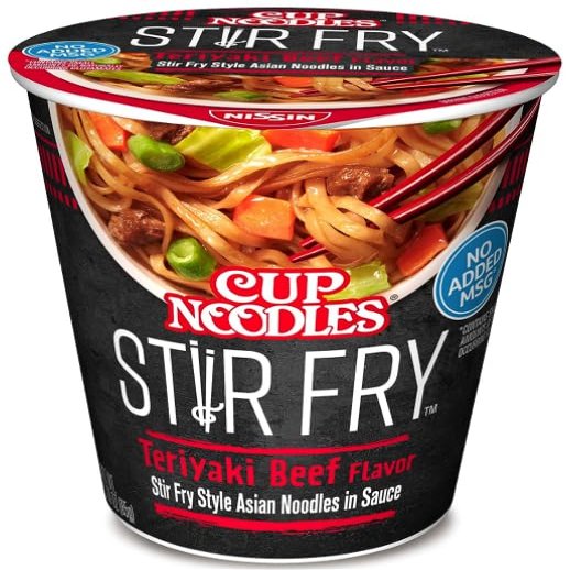 Cup Noodles Stir Fry Noodles in Sauce + King Combo QR code (Teryiaki Beef (2 count.))